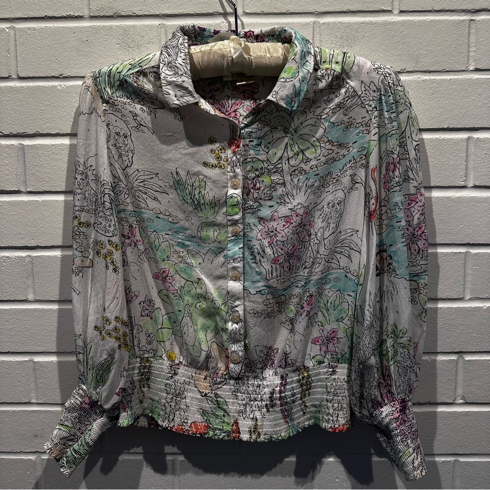 Anthropologie Maeve Paint By Numbers Blouse